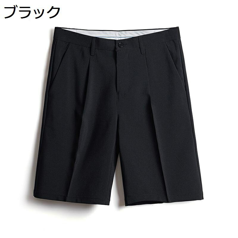 ハーフパンツ メンズ スラックスショーツ スーツパンツ ビジネスカジュアル 大きいサイズ 5分丈 ストレッチ 細身 フィット ストレート 紳士用 モード系 おしゃれ 夏 通気 薄手 通勤OL