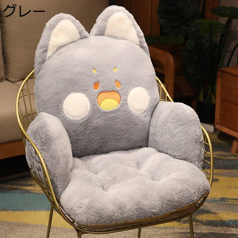 椅子のクッション 背もたれクッション 座布団 猫 可愛い座ぶとん ざぶとん 大きいサイズ ソファー・椅子・車用 厚手 体圧分散 柔らかい カワイイ インテリア 腰枕 女の子 子供用