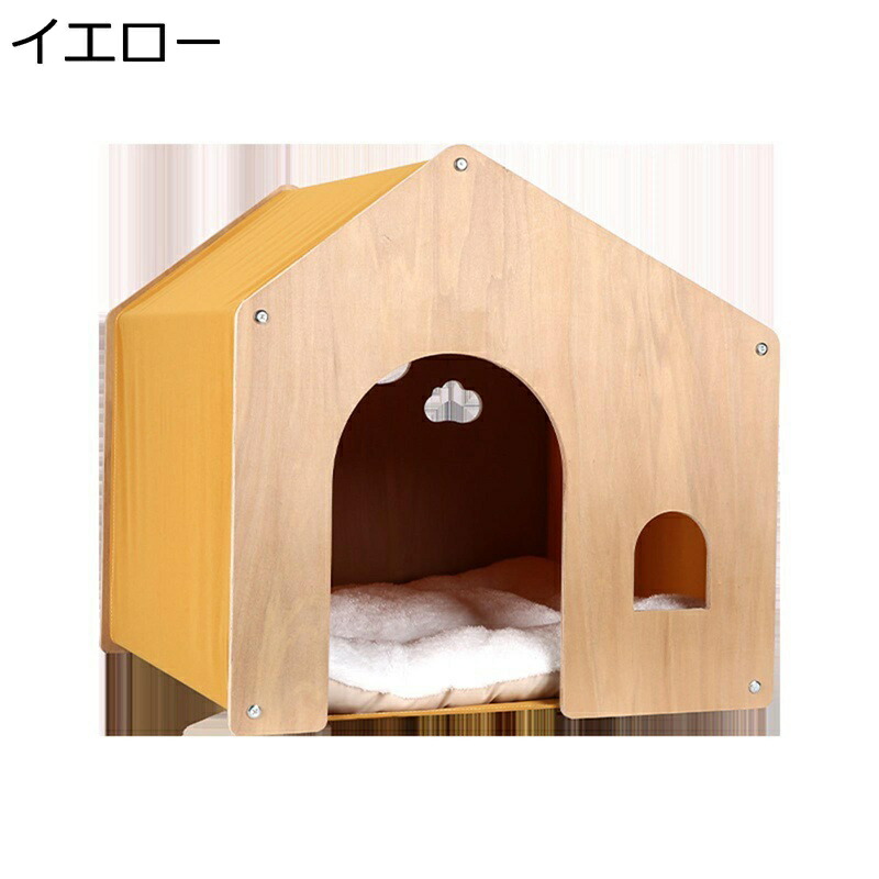 ペットベッド 猫 犬 ハウス ふわふわ 変形しにくい 安定した 通気性 高耐久 木製 ストレス解消 噛み耐え ペット用品 シンプル 柔らか 持簡単お手入れ 2way 休憩所 昼寝 秋冬 遊び場