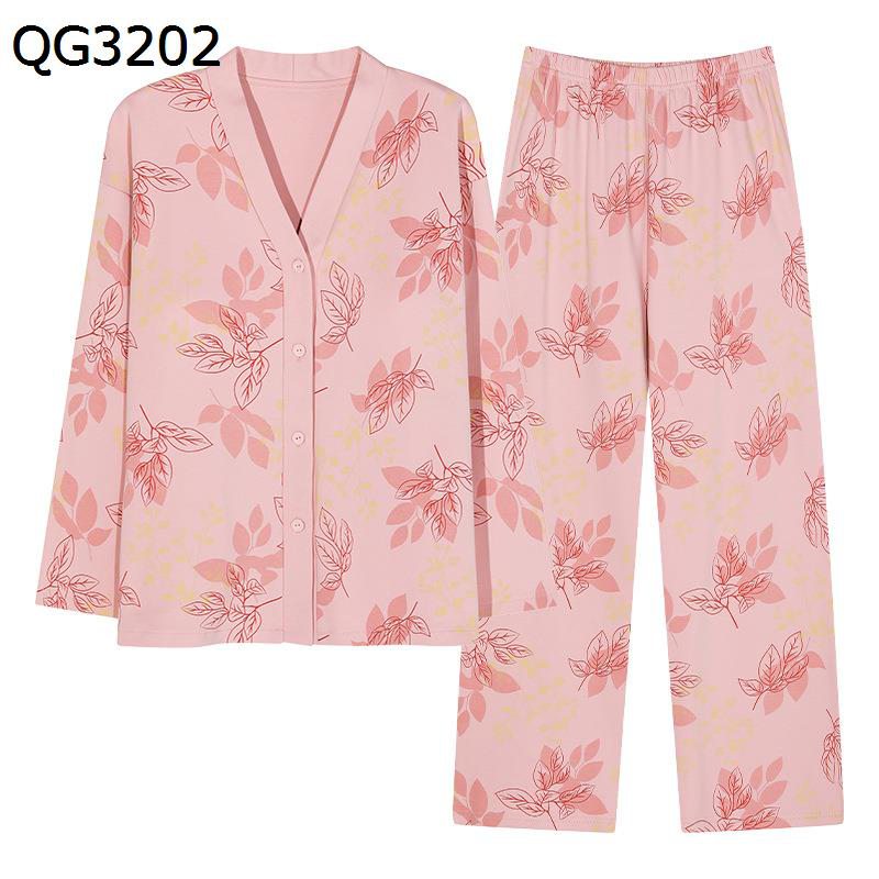 花柄 パジャマセット レディース ロングパンツ 胸パッド 上下セット 2点セット ボタン 開襟 ナイトウェアセット 長袖 ルームウェア リラックス 女性 柔らか 四季 ウエスト調節 ソフト 寝間着 外出着