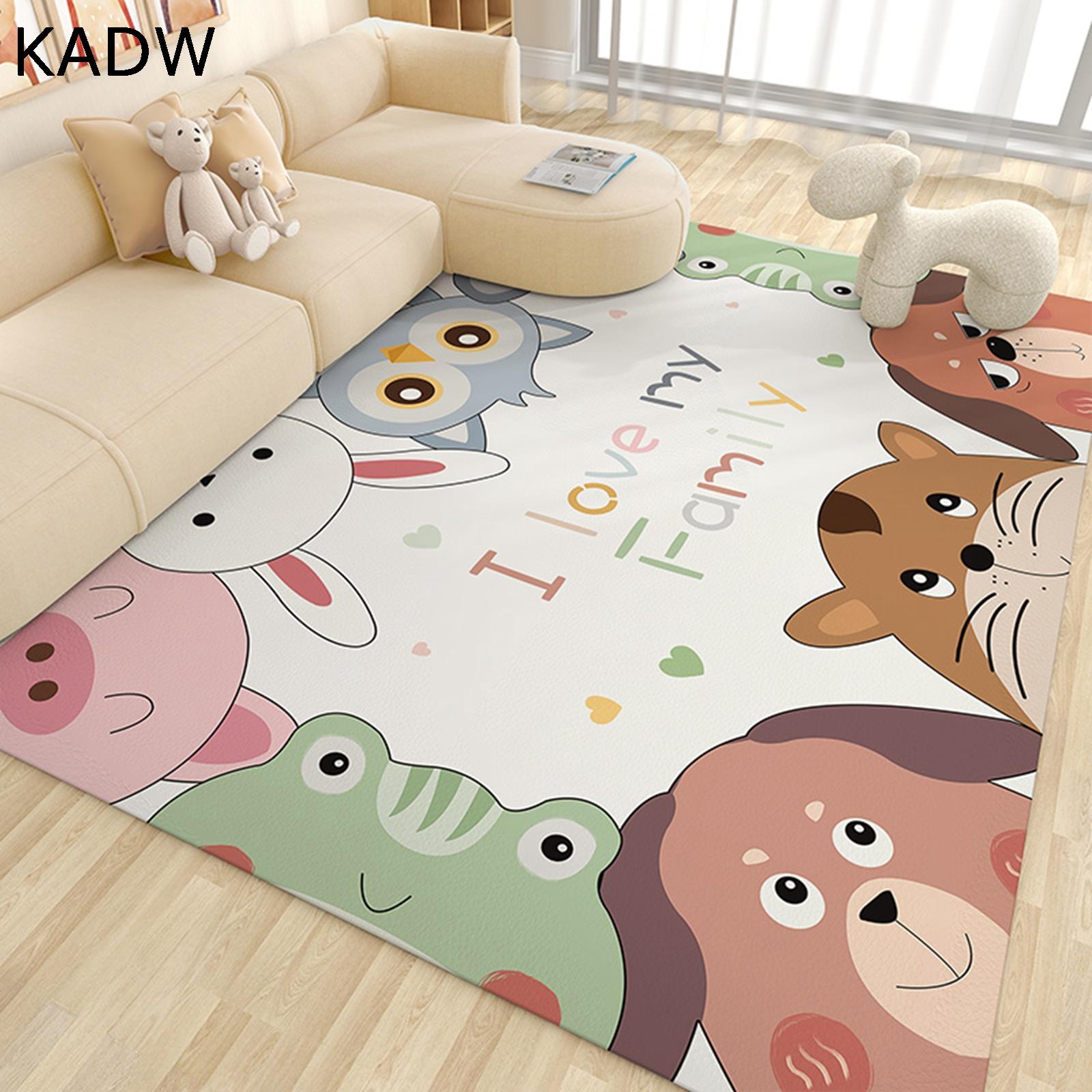 ラグマット 可愛い柄 子供部屋 カーペット PUレザー PVC 拭ける 汚れ防止 防水 お洒落 防ダニ 抗菌 防臭 防塵 敷物 フロアマット 夏用 裏面滑り止め キッズラグ 遊びマット 幼稚園