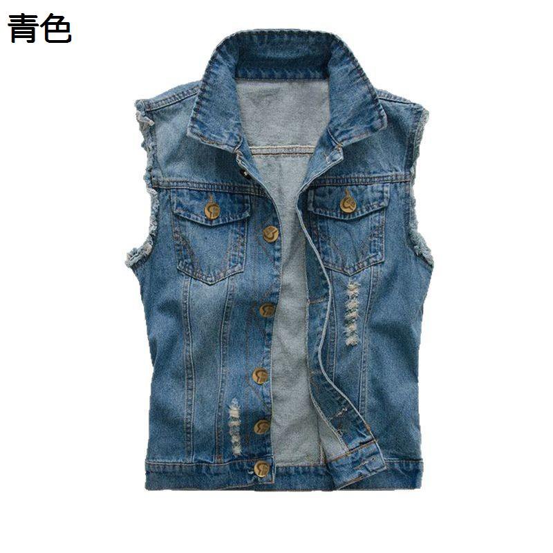 デニムベスト ジレベスト メンズ 袖無し ダメージ加工 着痩せ アウター デニムジャケット お洒落 ジージャン 通気 作業着 おしゃれ ストリート系 韓国 撮影 前開 ポケット付き かっこいい 春秋用
