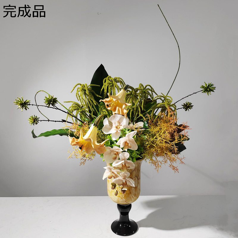 フェイクフラワー 夢見鳥蘭 造花 御花申し合わせ 瀬戸もの花立て付き添い人 今日このごろ的 室内装飾 部屋の入り口 人工観葉草木 気取らないな姿 キレイ バス発着場用 泊まり テレビ受像機台 執務室 執務室 営造 寄りあい 水やり不必要