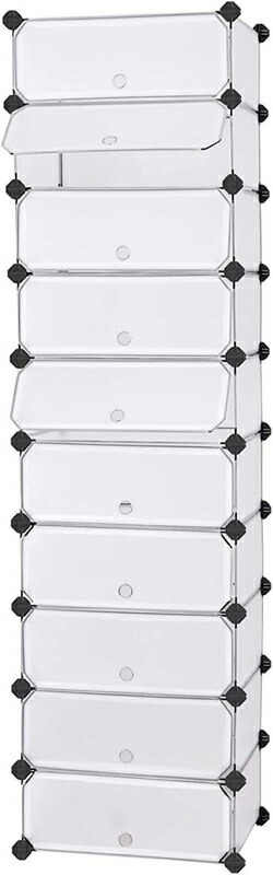 シューズラック 靴箱 内寸幅40cm 10段靴箱 20足対応 シューズボックス スニーカーボックス 収納ラック ディスプレイラック ホワイト-10段 onesize