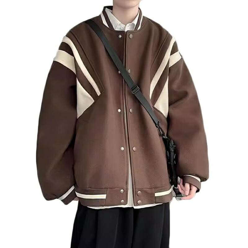 スタジャン メンズ ジャケット ジャンパー 大きいサイズ 野球服 コート 春 秋 アメリカン レトロ カップル パッチワーク ヒップホップ ストリート カジュアル ブルゾン アウター