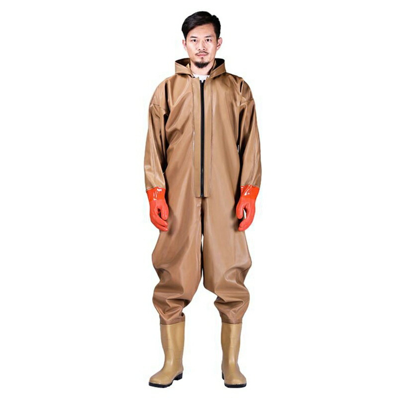 全身防水 ウェーダー ラジアルソール 大きいサイズ ツナギ フード付き 作業服 水産 清掃 胴付き長靴 釣り用長靴 作業靴 耐磨耗 レディース メンズ 防水 農作業 水産長靴 潮干狩り 貝堀り 田植え
