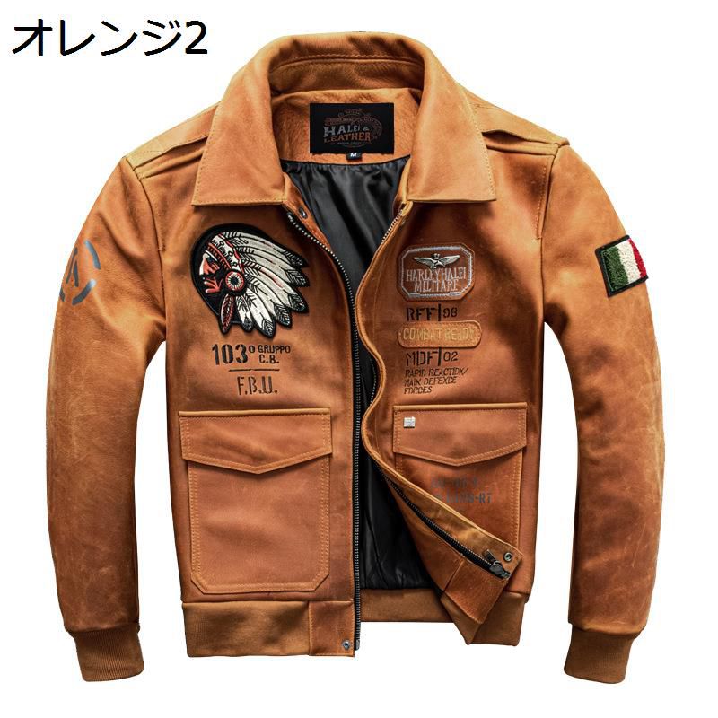 ライダースジャケット メンズ レザージャケット 革ジャン 刺繍 インディアン柄 長袖 牛皮 スリム リブ袖 防寒着 保温 防水 パンク風 バイク系 おしゃれ ファッション 冬春服 秋冬服 大きいサイズ|NatsuShop 店