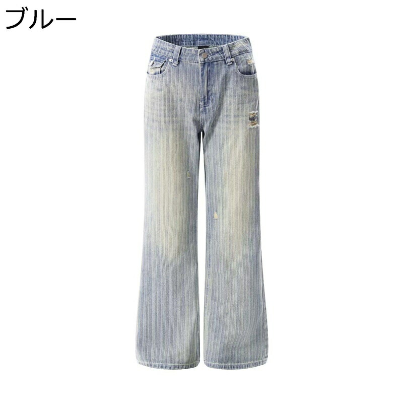 デニムパンツ シューカット メンズ cleanfit ジーンズ ブーツカット 男女兼用 バギーパンツ ルーズ 耐摩耗性 窮屈感のない トレンド感 ゆったり 若者 カジュアル ストリートモードデザイン性