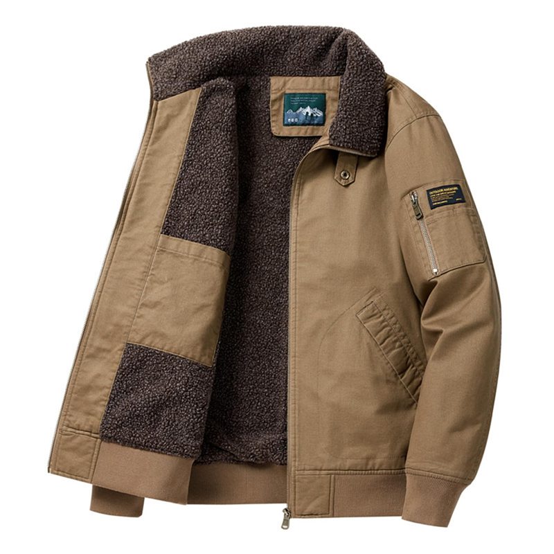 メンズジャケット フリースボア ジャケット 厚手 秋冬用 綿100 スタジャン ブルゾン 綿服 大きいサイズ アウター コート ワーク カジュアル 体型カバー ミリタリー コットン お父さん アウトド|NatsuShop 店