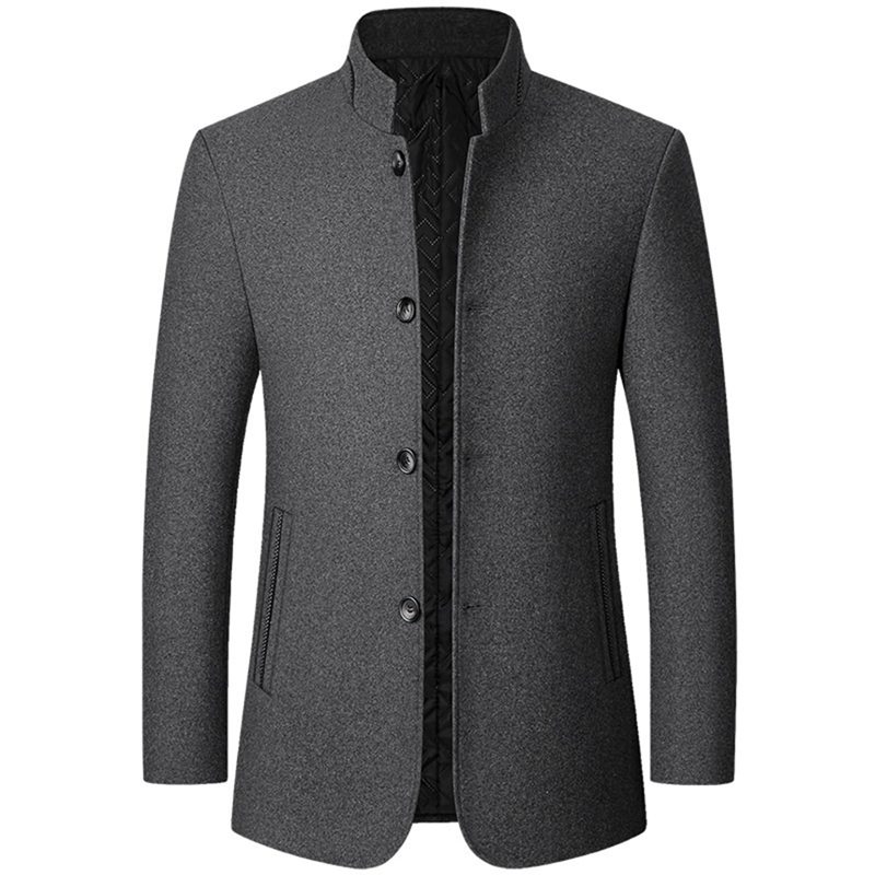 テーラード スーツジャケット 4xl 立ち襟 ラシャコート ウールジャケット おおきいサイズ ショート丈 メンズ 防寒着 アウター 長袖 春服 秋冬服 ボタン 細身 ビジネス フォマール 防風 父 職
