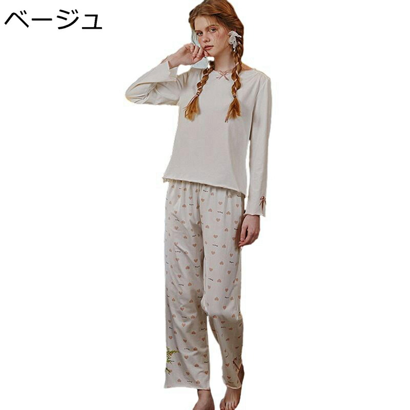 パジャマ ルームウェア シャツタイプ レディース セット 長袖 ロングパンツ 無地 シンプル ゴムウエスト かわいい 寝巻き ナイトウェア 肌に優しい 静電気防止 ゆったり 可愛い