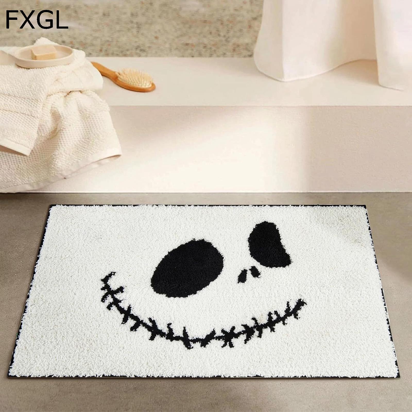 ドアマット フロアマット ハロウィン 髑髏 ドクロ 怖い バスマット 浴室用 玄関マット 室内　吸水 おしゃれ オールシーズン適用 耐久性 弾力性 風呂マット 耐磨耗性 ふわふわ 飲食店 げんかんまっと