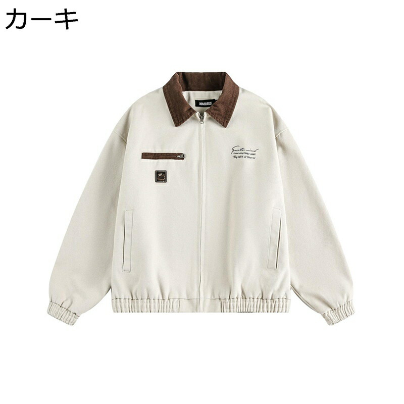 ブルゾン メンズ アウター ジャンパー カーゴジャケット 折り襟 カジュアル ファスナー アメカジ コート 防風 保温 ビッグシルエット ブルゾン 秋冬着 ビンテージ ストリート系 青年 若者 ライダース バイク
