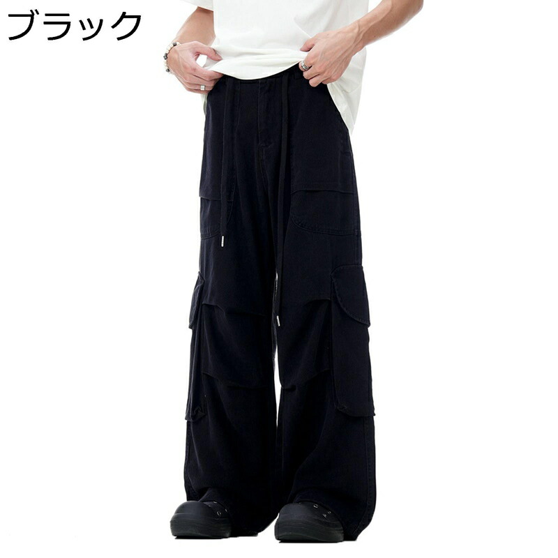 カーゴパンツ メンズ ブーツカット バギーパンツ ワイド ビッグシルエット マルチポケット ゆったり 男女兼用 カジュアル おしゃれ ストリートファション 男女兼用 長ズボン 前開きジッパー｜NatsuShop 店