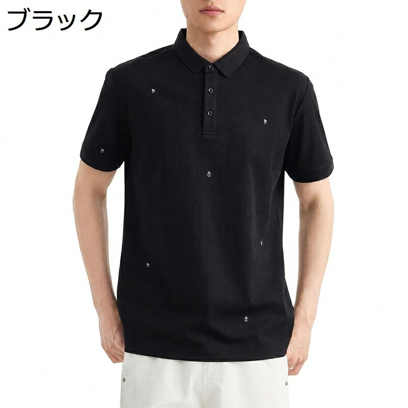 スポーツシャツ メンズ 半袖 刺しゅう ワンポイント 襟付き添い人 トップス 心地好い 通い 商行為 ビジカジ 綿 通気性 吸汗速乾 さらさら 冷やりとした 春夏 ゴルフ 運動競技 馬鹿でかい大きさ パステル色の 高押し出し 口さかしい