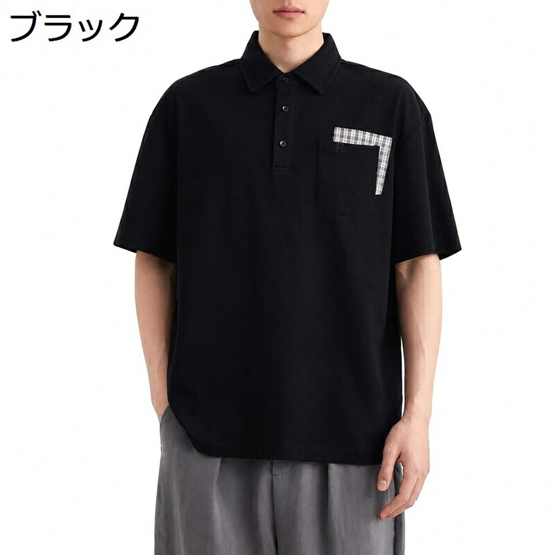 メンズ スポーツシャツ 半袖 心地好い 通い 胸衣嚢 照合のしるし柄 声遣い 綿混素材 ゆったり 影ぼうし 成年者トップス 春夏 分かりやすい 着回し力