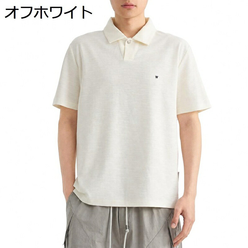 メンズ スポーツシャツ 半袖 襟付き添い人 分かりやすい 無地 刺しゅう入り口・入口 パステル色の 肌ざわり 通気性 心地好い 商行為心地好い 通い 普段着 夏 トップス