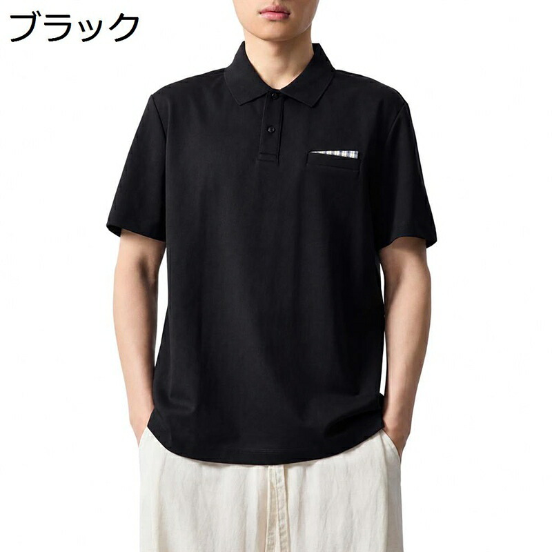 メンズスポーツシャツ 半袖 商行為 通い 胸衣嚢付き添い人 襟付き添い人 トップス 伸ばすこと 通気性 速乾 成人男性 分かりやすい