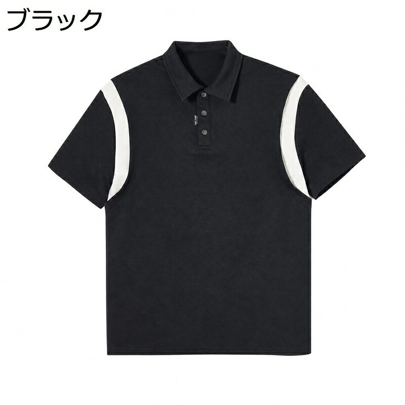 スポーツシャツ メンズ 半袖 襟付き添い人 プルオーバー 肋筋原材料 不規則さ出どころ 心地好い トップス 夏 好いたらしいめ 通い 通学 伸縮性 成人男性