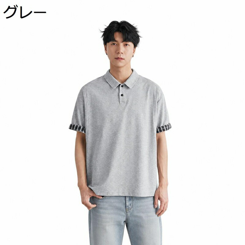 スポーツシャツ メンズ 半袖 袖うつり変わり 照合のしるし柄 心地好い ゆったり 厚地の外套大きさ トップス 今めかしい 夏 通気性 さらさら 好いたらしい