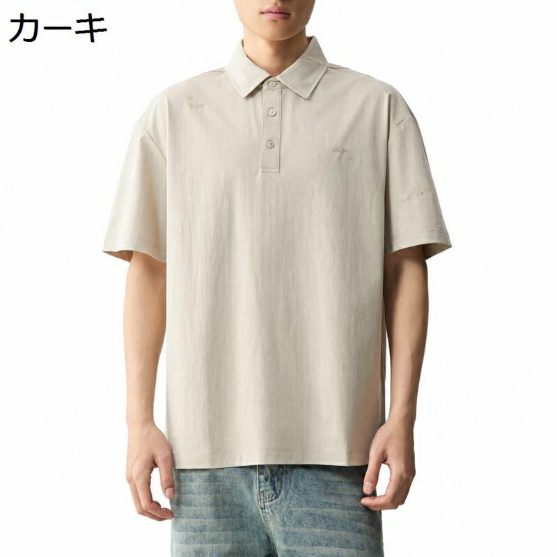 スポーツシャツ メンズ 半袖 今めかしい 襟付き添い人 プルオーバー ワンポイント 刺しゅう ゆったり ビッグ影ぼうし 心地好い カットソー トップス 商行為 通い 通学 春 夏
