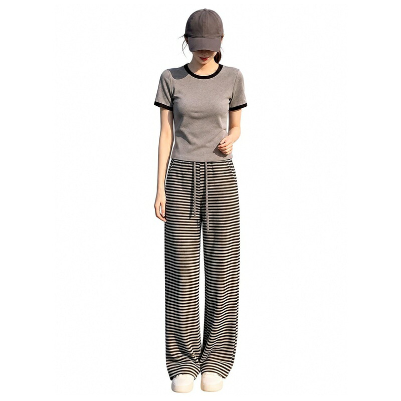 セットアップ レディース カジュアル きれいめ 夏 上下 2点セット パンツセット パンツ トップス tシャツ 春夏 半袖 クルーネック 大きいサイズ 無地 大人 ジャージ シンプル おしゃれ 通気性｜NatsuShop 店