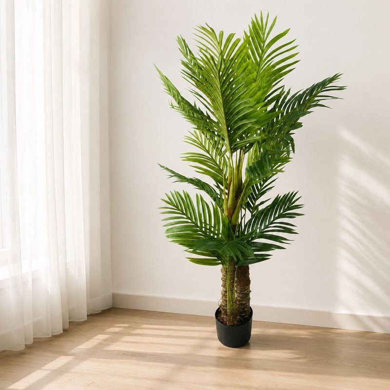 フェイクグリーン 観葉植物 大型 ヤシの木 人工観葉植物 本物そっくり 鉢植え 室内 おしゃれ リアル アレカヤシ 152cm 3本立 組み立て式 インテリア 置物 飾り 部屋 オフィス お祝い 新築｜NatsuShop 店