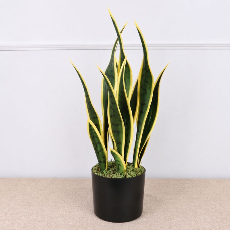人工観葉植物 サンセベリア 鉢植え リアル サンスベリア 室内 虎の尾 枯れない 水やり不要 本物そっくり 造花 アートプランツ インテリア おしゃれ 玄関 リビング オフィス 飾り ギフト 58cm｜NatsuShop 店