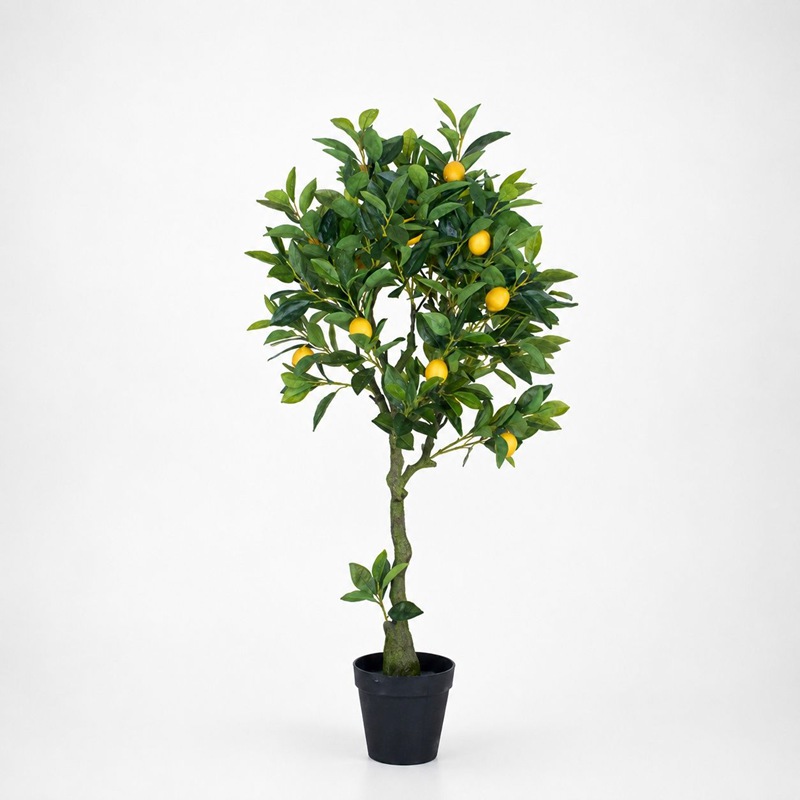 人工観葉植物 大型 レモンの木 120cm フェイクツリー リアル 鉢植え 室内 枯れない 水やり不要 虫がつかない インテリア 飾り 玄関 リビング オフィス 飲食店 店舗 開店祝い 新築祝い お祝｜NatsuShop 店