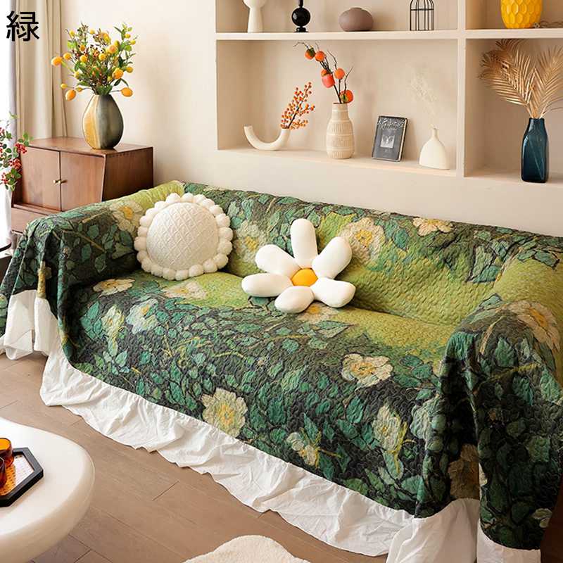 長椅子覆いかぶせる マルチ覆いかぶせる 油画風 花柄 毛布 フラウンス飾りつけ 時刻表掛け 防塵 長椅子敷き妙 大判 爪とぎ押しとどめる 汚れた状態押しとどめる ブランケット ひざかけ 室内装飾 オシャレ オール時節
