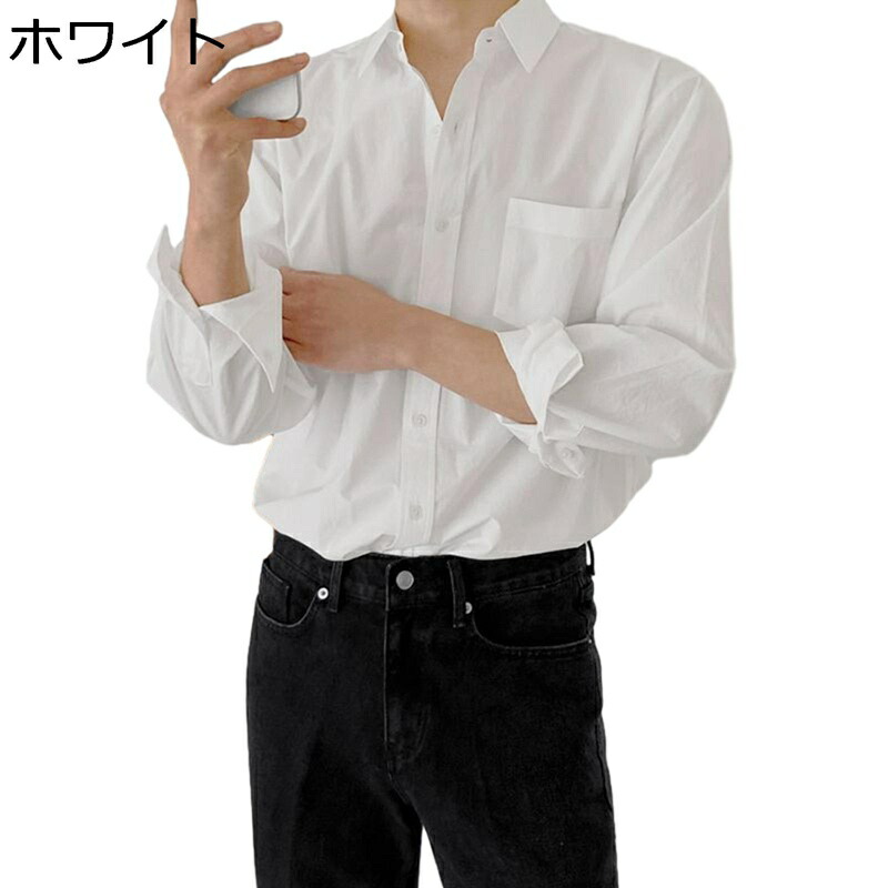 開襟シャツ リンネル ビジネスシャツ 綿麻 メンズ ジャケットシャツ グレー 白 長袖 紳士服 薄手 簡約 純色 シンプル トップス カジュアル 韓国風 ファッション 軽薄 個性的 お洒落 羽織り 春秋着｜NatsuShop 店
