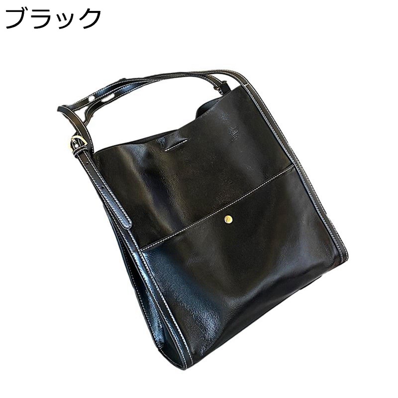 トートバッグ レディース レザー 本革 リクルートバッグ 肩掛け ハンドバッグ 前ポケット 大容量 A4 ニス 縦型 ビッグ 軽い 春 夏 秋 冬 オシャレ トレンド かばん 撥水加工 多機能 会社 お出掛け 贈り物 入学式|NatsuShop 店
