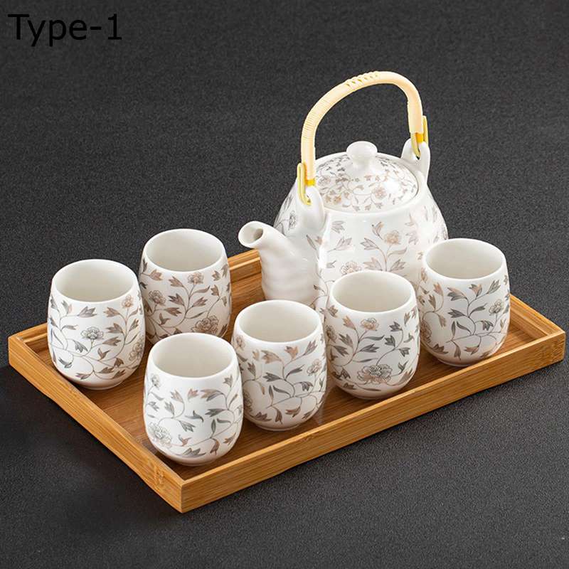 ティーセット 瀬戸もの ティーポット急須 茶器 茶皿 茶具 大収容能力 マルチ 水呑み 7点仕かける 湯飲み ティーポットティーカップ 茶の葉 茶葉 今めかしい 中華風 分かりやすい 言い慣わし作物品 格好のいい お出かけ用 住まい用 御勤め用