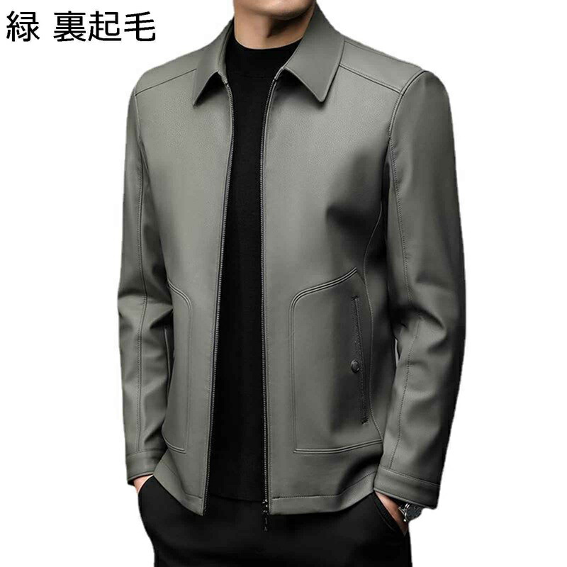 メンズ なめし革上衣 合皮前掛け 秋着 冬服 フルジップ 上衣 衣嚢 厚地の外套 PUなめし革 雨合羽 防風防寒 か細い 心地好い カッコイイ アウター 流行り物 手みじか 商行為