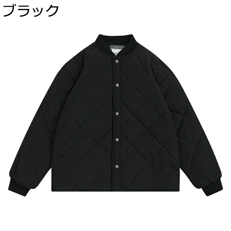 キルティング 防寒ウェア メンズ ライトジャケット 冬服 長袖 コート M～5XL 立ち襟 ゆったり アメカジ べスボールジャケット 防寒ウェア アウター 中綿 ダウンジャケット バックル 秋冬｜NatsuShop 店