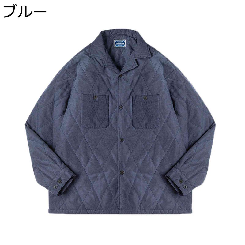 中綿上衣 キルティング メンズ 中綿上衣 厚地の外套 長袖 朦々たる 隙間 下げ札 M～3XL 衣嚢付き添い人 ゆったり 冬服 防寒御召しもの 中綿モツコート 秋冬 アウター ヴィンテージ