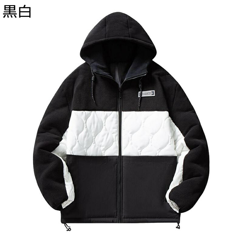 中綿ジャケット メンズ 厚手 冬 フード付き アウター 綿入り パーカー 保温 防寒 バイカラー おしゃれ ゆったり 中綿ブルゾン 綿服 かっこいい 普段着 アウトドア ウオーキング 大きいサイズ