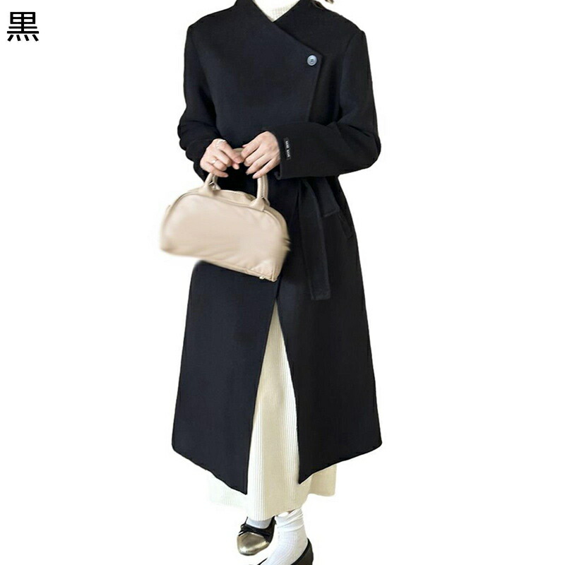 ラシャコート レディース ウールアウター イレギュラー ロング丈 オーバーコート 秋冬服 防寒 防風 あったか シンプル ベーシック 女性らしい 着痩せ コンフォート お出掛け エレガント オフィス