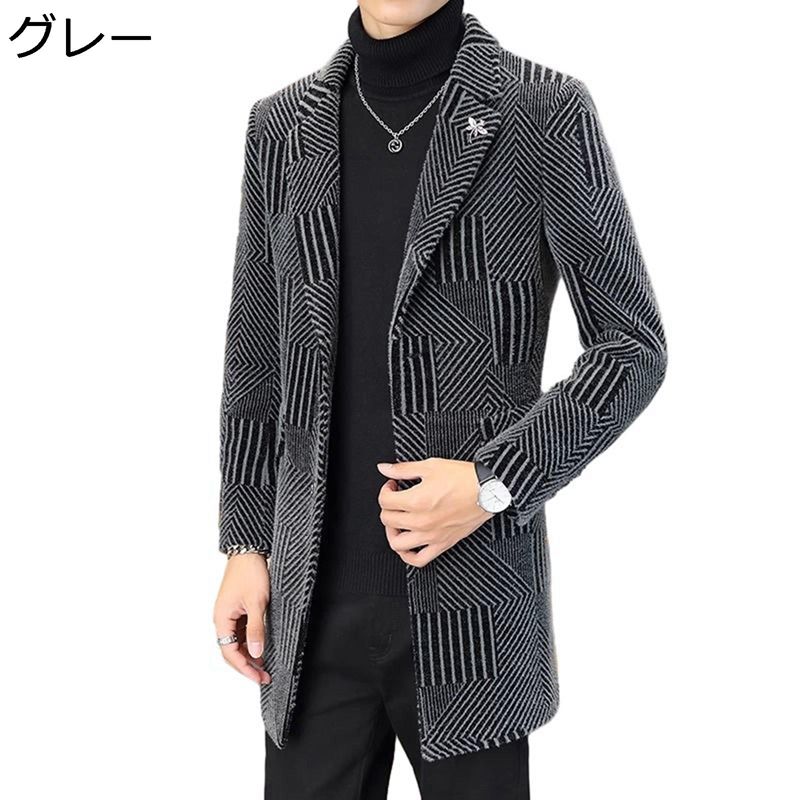 チェスターコート メンズ ビジネスジャケット ロング丈 スプリングコート ジャケット アウター スリム 秋冬用 厚手 暖かい 上品 着痩せ よい手触り ハンサム 韓国風 紳士服 通学通勤 ギフト 大きいサイズ