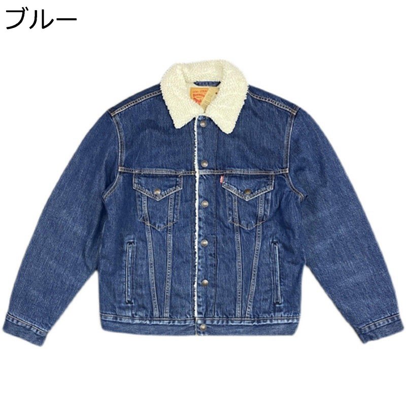 デニムジャケット ボアフリース ジャケット メンズ ボアコート 小さいサイズ フリースジャケット 裏ボア 秋冬 前開き 無地 分厚い あったかい 韓国 スリム ふわふわ ユニセックス 通勤 通学 散歩 日常着用｜NatsuShop 店