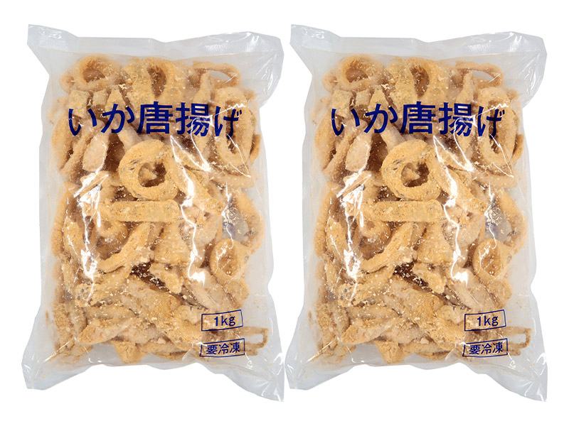 市場 自宅用 1kg イカから揚げ いか唐揚げ 唐揚げ から揚げ イカリング 2パック × 2kg NF002 ゲソ