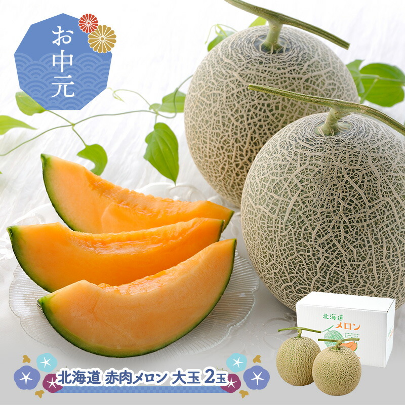超早割 お中元 2025 【7/1～9/10お届け】北海道 赤肉メロン 大玉 2玉 SN0000-020104 プレゼント フルーツ メロン めろん 青果 くだもの 果物 お取り寄せ 特産 お祝い おすすめ 実用的 誕生日 記念日 内祝い お礼 ギフト 送料無料 お供え 御中元