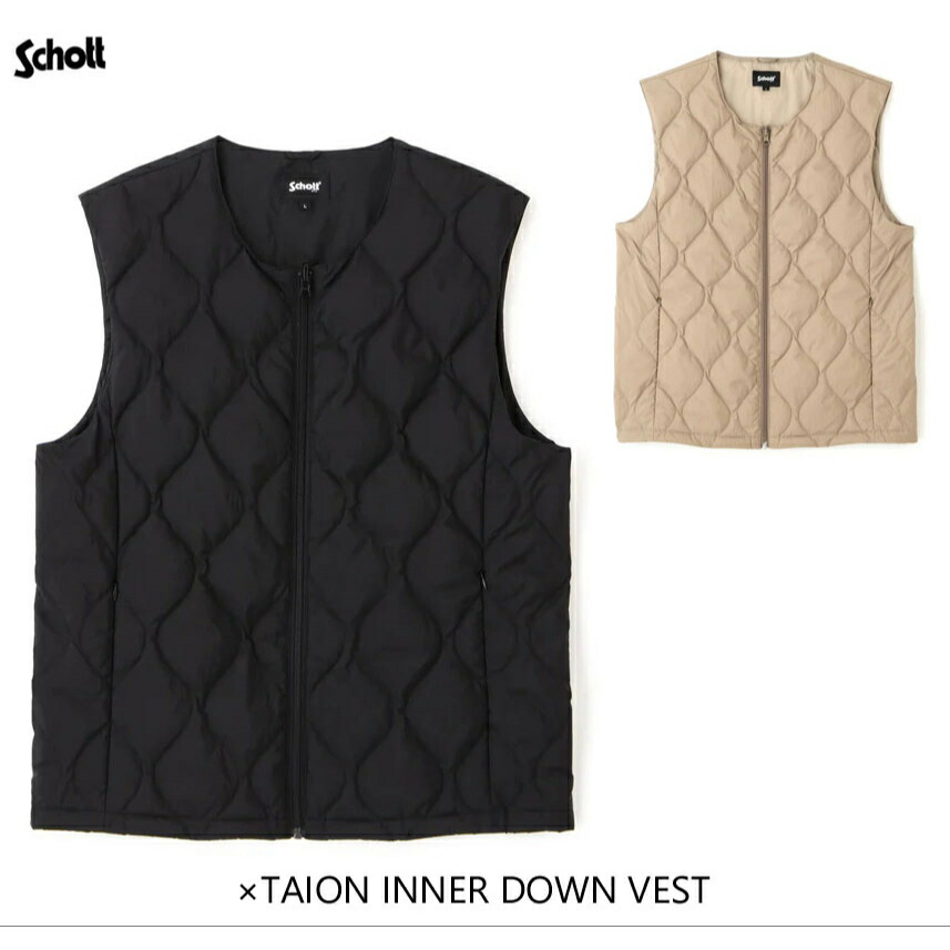Schott ショット xTAION タイオン INNER DOWN VEST インナーダウン ベスト 7825253002 ￥19,800｜Natty store