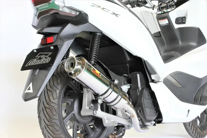 Realize PCX125 PCX150 バイクマフラー 2BJ-JF81 2BK-KF30 2018年～2020年モデル対応 22Racing SUS ステンレス マフラー シルバーカラー リアライズ ホンダ バイク用品 バイク用 バイクパーツ フルエキゾースト カスタム パーツ ドレスアップ 交換 社外品 説明書付