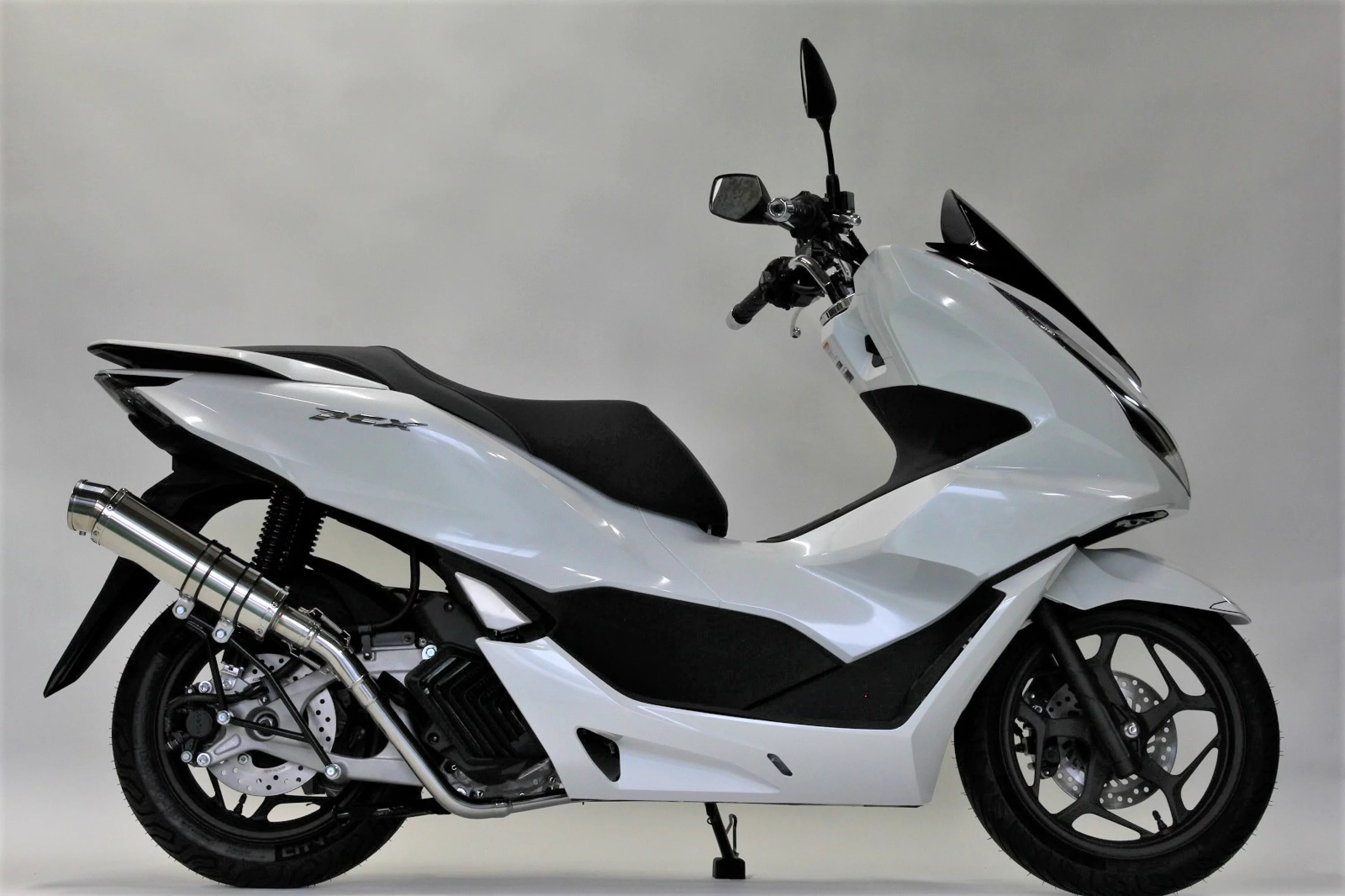 【国内メーカー HMS 製】ホンダ PCX160 （2BK-KF47 8BJ-KF47） 2021年～2024年モデル　R300 ステンレス アップマフラー カスタム パーツ KF47 PCX