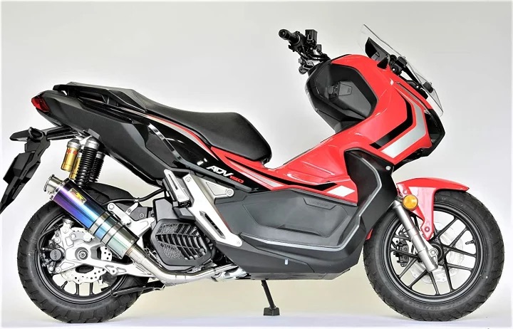 【 ホンダADV150 ( 2BK-KF38 ) Realize 22Racing マフラー チタンサイレンサー 】 2020年～2021年モデル対応 ブルーカラー バイク パーツ カスタム リアライズ｜Nattyworks店