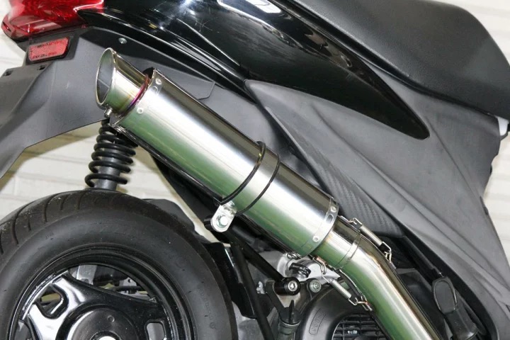 【国内メーカー HMS 製】スズキ アドレスV125 (BC-CF46A) 2005年～2008年モデル対応 M-DX ステンレスマフラー シルバー ADDRESS バイク カスタム パーツ アドレス V125 CF46A