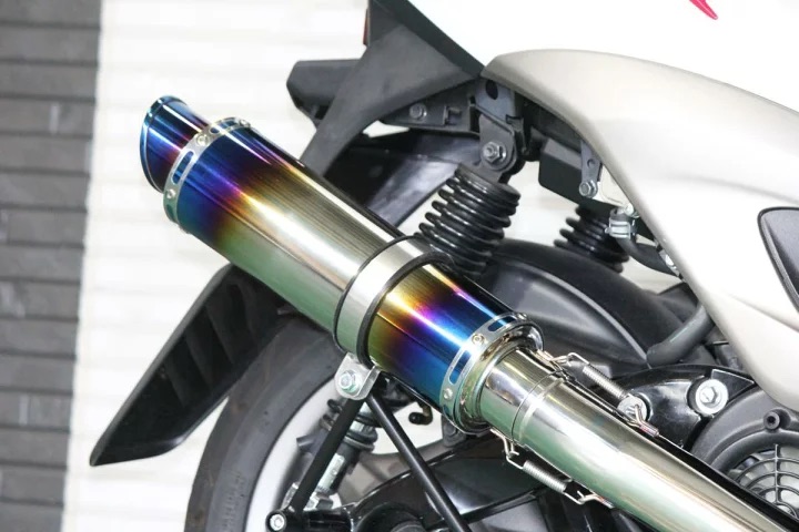 【国内メーカー HMS 製】ヤマハ シグナスX125 (SE371) 台湾5期仕様 O2センサー対応 M-DX ステンレス マフラー ブルーグラデーション サイレンサー バイク パーツ カスタム CYGNUS-X 台湾 逆輸入 シグナス シグナスX 125