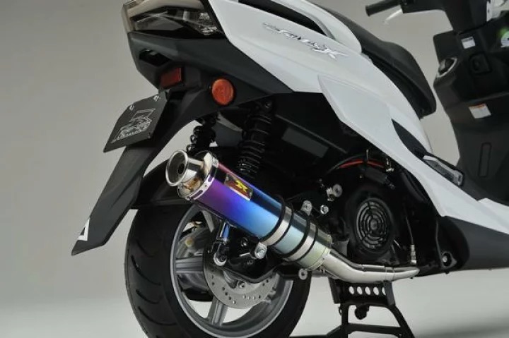 【 Realize シグナスX SR バイクマフラー 4型 5型 EBJ-SEA5J 2BJ-SED8J 22Racing Ti チタン マフラー チタンブルーカラー】 バイク 用品 パーツ フルエキ フルエキゾースト カスタム パーツ ドレスアップ 交換 社外品 説明書付 重低音 リアライズ ヤマハ CYGNUS-X