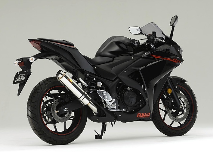 【国内メーカー Realize】 YZF-R25 YZF-R3 ( JBK- RG10J / EBL- RH07J ) Realize 製 アリア スリップオン マフラー ステンレス サイレンサー スラッシュエンド Type S 2014年～2017年モデル対応 説明書付 YAMAHA YZF R25 R3 カスタム リアライズ 日本製 国産 Made in Japan